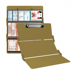 WhiteCoat Clipboard® Trifold - Tactical Brown Respiratory Therapy Edition